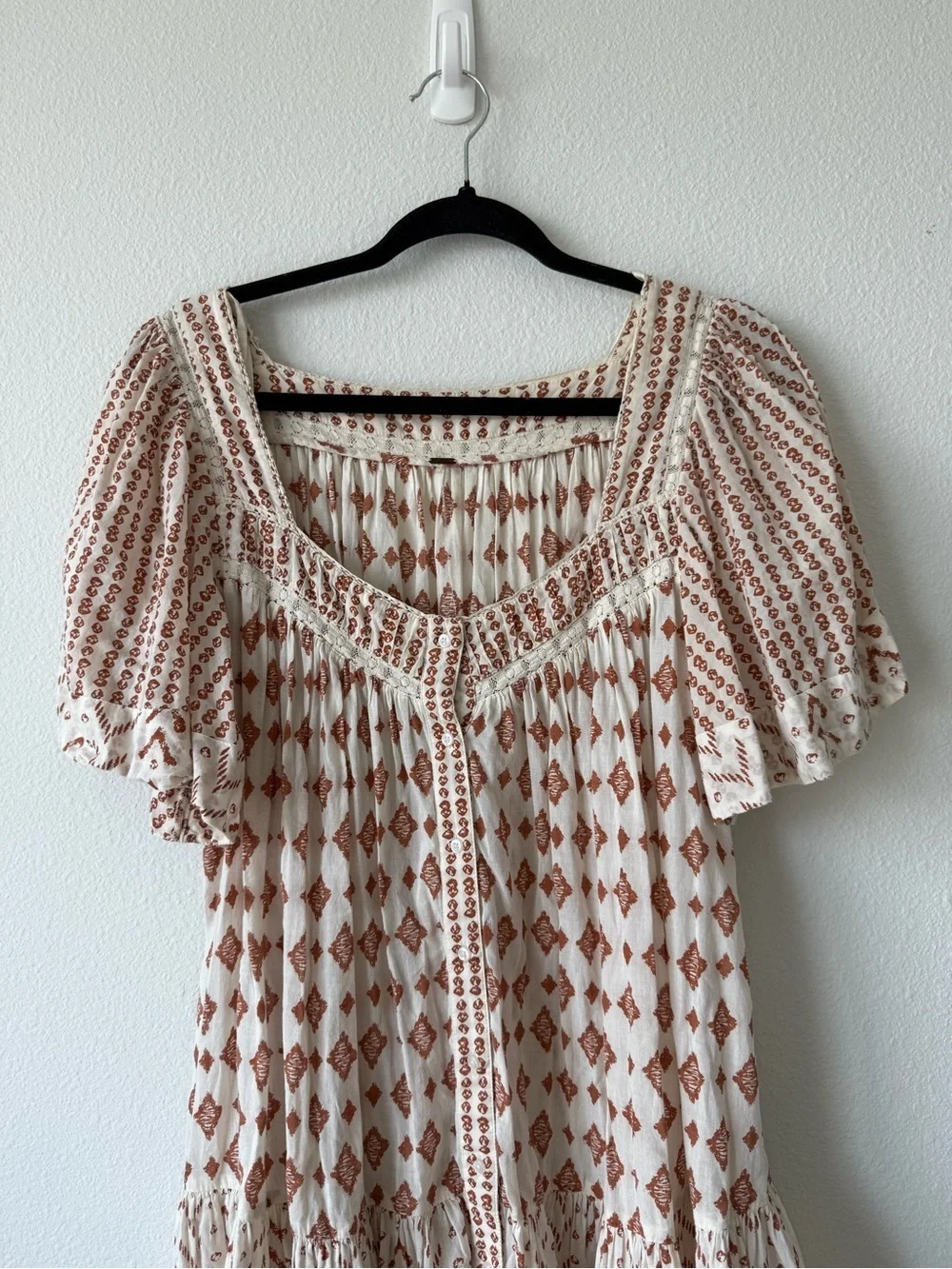 Free People HEARTS DESIRE PRINT TUNIC DRESS IN IVORY COMBO